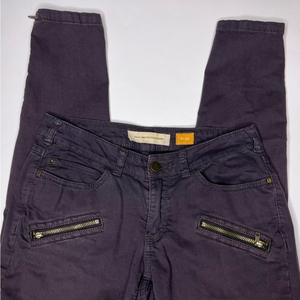 Pilcro and the Letterpress‎ Brown Moto Skinny Jeans Zipper Pockets Ankle 25